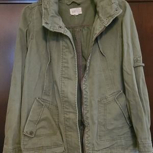 Military style green jacket